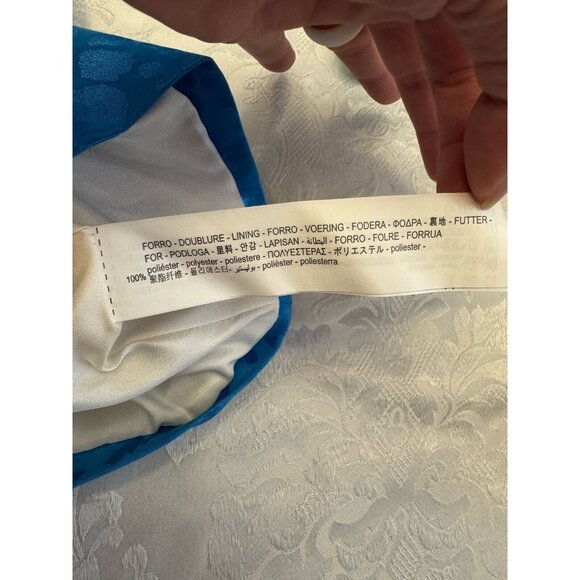 Zara Double Breasted Blue Leopard Jacquard Blazer Size Small Career Jacket - Picture 6 of 13